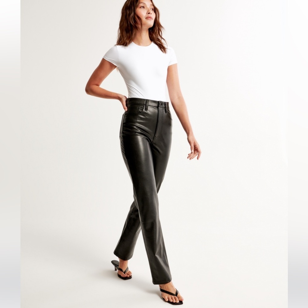 Abercrombie 90s Straight Vegan Leather Pants